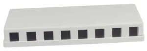 Patch Panel 8xTP, CAT6A, incl.Keystone Slim-line 20mm, Aufputz ABS, Weiss, Synergy 21,