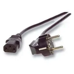 Netzkabel 230V Schutzkontakt CEE7(Stecker)->Kaltgeräte IEC-C13(Buchse), 0.7m, Black, Bulkware,