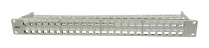 Keystone, Modulträger, 19" Patchpanel für 48xTP-Modul, 1HE(t95mm), Lichtgrau, Synergy 21,