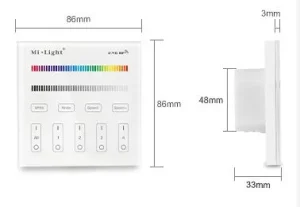 Synergy 21 LED Fernbedienung Smart Panel RGB/RGB-W 4 Zonen *Milight/Miboxer*