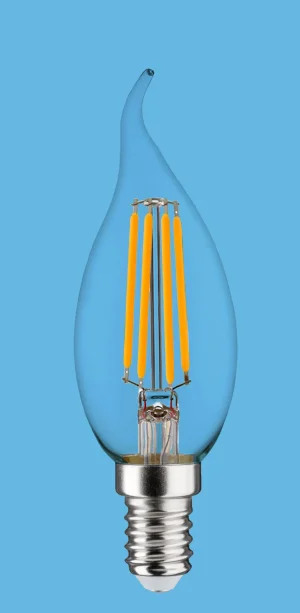 Synergy 21 LED Retrofit E14 Kerze klar geschweift 4,5W ww dimmbar