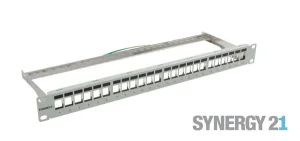 Patch Panel 24xTP-TP(Kupplung), CAT6A, incl.Keystone, 19", 1HE(t152mm), Lichtgrau, Synergy 21,