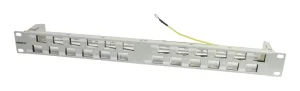 Patch Panel 24xTP, CAT6A, incl.Keystone Slim-line, 19", 1HE(t 96mm) 45Grad Schrägauslass, Lichtgrau, Synergy 21,