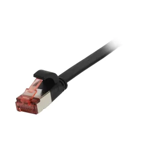 Patchkabel RJ45, CAT6 250Mhz, 10m schwarz, FTP(U/FTP), TPE(Superflex), Flach, Synergy 21,