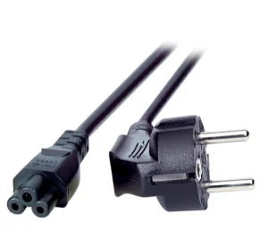 Netzkabel 230V Schutzkontakt CEE7(Stecker)->C5(Buchse), 1,8m, Black, (Kleeblatt, Mickymaus)