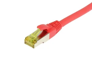 Patchkabel RJ45, CAT6A 500Mhz, 7.5m, rot, S-STP(S/FTP), TPE/LSZH(Ultraflex), AWG26, mit CAT7 Rohkabel, Synergy 21