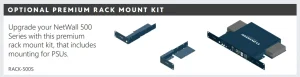 Clavister Premium Rackmount Kit for Clavister NetWall-NetShield 500 Series, including PSU mounting,