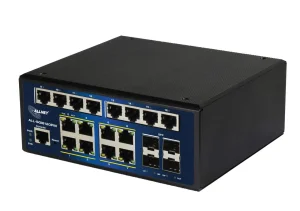 ALLNET Switch industrial full managed Layer2+ 20 Port GbE • PoE Budget 240W • 8x PoE at • 8x GbE • 4x SFP • DIN • Lüfterlos • ALL-SGI8120PM