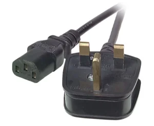 Netzkabel 230V UK-Stecker/Kaltgeräte IEC-C13(Buchse), 1.8m, Black