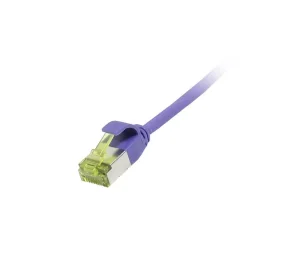 Patchkabel RJ45, CAT6A 500Mhz, 0.5m, lila, U/FTP, slimline rund d=3,8mm, TPE/LSZH(Superflex), AWG32, mit CAT7 Rohkabel, Synergy 21