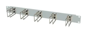 ALLNET 19" zbh. Kabelführungsplatte, 1HE, Metall mit 5 großen Bügeln, Lichtgrau,