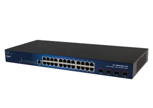 ALLNET Switch smart managed Layer2 24 Port • 24x GbE • 4x SFP+ • 19" • Lüfterlos • ALL-SG8428M-10G
