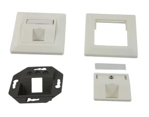 Dosen TP, UP,1-fach, CAT6A, Keystone Short mit Kabelklemme, Reinweiss, Synergy 21,