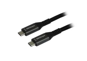 Kabel USB, C(St) => C(St), 2.0m, USB4.0, schwarz(Textil), 40G/5A, 240W, Gen 3x2, E-Marker Chip, Synergy 21,
