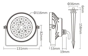 Synergy 21 LED Garten Lampe 9W RGB-WW (RGB-CCT) mit Funk und WLAN IP65 Zigbee 3,0 + 2,4 GHz *Milight/Miboxer*
