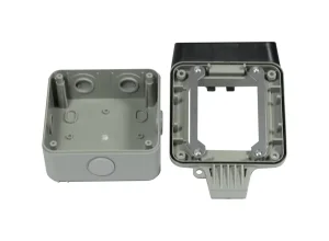 Dosen TP, AP(IP66),1-fach(Eckiger Außenrahmen), CAT6A, Keystone Slim-line/Komponent getestet, Reinweiss, Synergy 21,