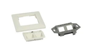 Dosen TP, AP(IP66),2-fach(Eckiger Außenrahmen), CAT6A, Keystone Slim-line/Komponent getestet, Reinweiss, Synergy 21,