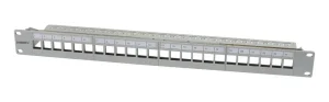 Keystone, Modulträger, 19" Patchpanel für 24xTP-Modul, 1HE(t 94mm), Lichtgrau, V31, Synergy 21,