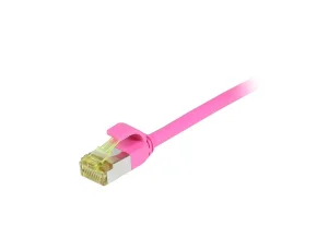 Patchkabel RJ45, CAT6A 500Mhz, 15m, magenta, S-STP(S/FTP), slimline rund d=4,5mm, TPE/LSZH(Superflex), AWG28, mit CAT7 Rohkabel, Synergy 21