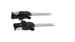 Patchkabel RJ45, CAT6A 500Mhz, 7.5m, grau, S/FTP, slimline rund d=4,5mm, TPE/LSZH(Superflex), AWG28, mit CAT7 Rohk., drehbarer Stecker, Synergy21