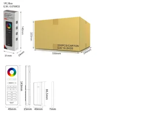 Synergy 21 LED Fernbedienung 2,4GHz 8-Zonen-RGB+CCT (b) *Milight/Miboxer*
