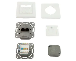 Dosen TP, UP, 2-fach, CAT6, 250Mhz, Reinweiss, LSA, Synergy 21,