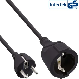 InLine® Schutzkontakt-Verlängerungskabel, CEE 7/7, H05VV-F3G1,5, schwarz, 7m