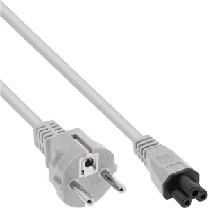 InLine® Netzkabel für Notebook, 3pol Kupplung C5, grau, 0,5m