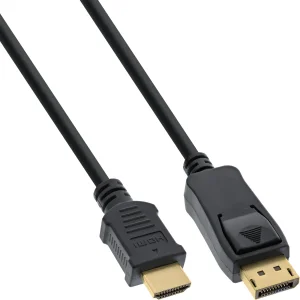 InLine® DisplayPort zu HDMI Konverter Kabel,  4K/30Hz, schwarz, 0,3m