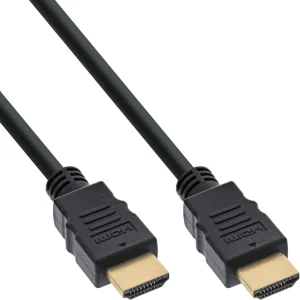 InLine® HDMI Kabel, HDMI-High Speed mit Ethernet, Stecker/Stecker, schwarz, 0,5m