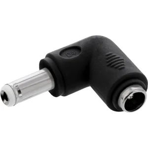 InLine® DC Adapter, 5,5x2,5mm DC Hohlstecker Stecker / Buchse gewinkelt