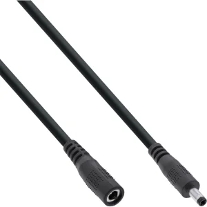 InLine® DC Verlängerungskabel, DC Stecker/Buchse 4,0x1,7mm, AWG 18, schwarz,1m
