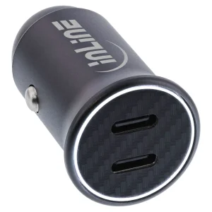 InLine® USB KFZ Stromadapter Power Delivery, 2x USB-C, schwarz, max. 33W