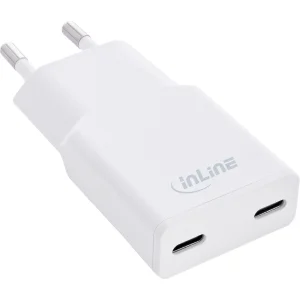 InLine® USB-C Ladegerät, 30W, GaN, Dual USB-C, PD/PPS, weiß