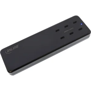 InLine® Multiport Netzteil, 6x USB-C, GaN, 120W, PD 3.0, schwarz