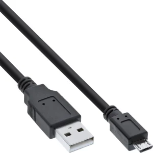 InLine® Micro-USB 2.0 Kabel, USB-A Stecker an Micro-B Stecker, schwarz, 1m