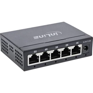 InLine® 5-Port Gigabit Switch, 1 Gb/s, Desktop, Metallgehäuse, lüfterlos