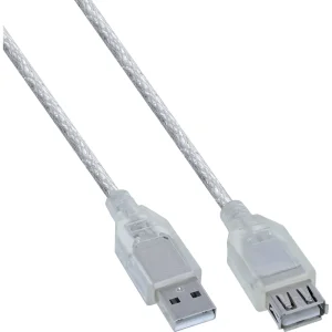 InLine® USB 2.0 Verlängerung, St/Bu, Typ A, transparent, 2m