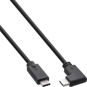 InLine® USB-C Kabel gewinkelt, USB 3.2 Gen.2x2, 20Gb/s, 100W, schwarz, 1m