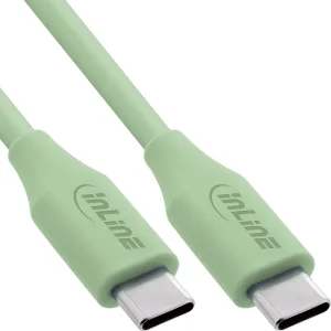InLine® USB 2.0 Kabel, USB-C Schnellladekabel 100W, Matcha Latte/grün 1m