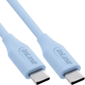 InLine® USB 2.0 Kabel, USB-C Schnellladekabel 100W, Eisbonbon/blau 2m