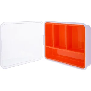 InLine® Kleinteilebox, 4 Fächer, Abmessungen: 180x140x40mm, orange