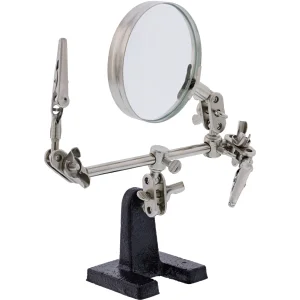 InLine® Dritte Hand mit Lupe und Krokodilklemmen, 2,5x Vergrößerung