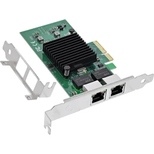 InLine® Dual-Gigabit Netzwerkkarte, 2x RJ45 1 Gb/s, PCIe x4, inkl. Low-Profile