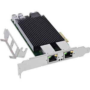 InLine® Dual Gigabit Netzwerkkarte, 2x RJ45 1 Gb/s, PCIe x4, PoE+