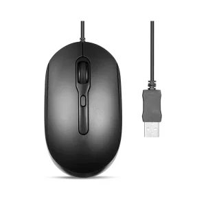 Perixx PERIMICE-222UB, Maus, optisch, 4 Tasten, Silent, USB-A, schwarz