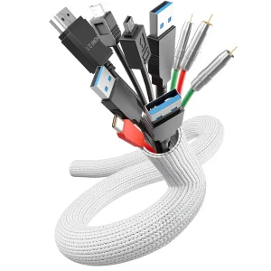 LABEL THE CABLE PRO Cable Tube, flexibler Kabelschlauch, 25mm/25m, weiß