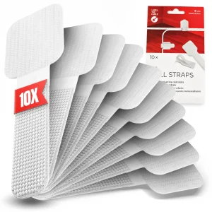 LABEL THE CABLE LTC Wall Straps Klett-Kabelhalter 10er Set weiß
