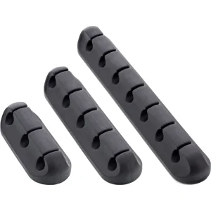 InLine® Kabelmanager-Set, 3-, 5-, 7-fach, selbstklebend, schwarz