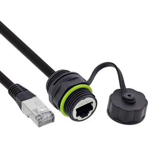 InLine® Patchkabelkupplung Cat.6A, IP68, RJ45 Buchse zu Stecker, 20cm